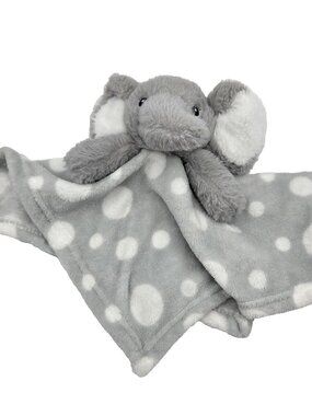 Jesse & Lulu Elephant Plush Lovey Security Blanket Gray White Soft Baby Toy Read